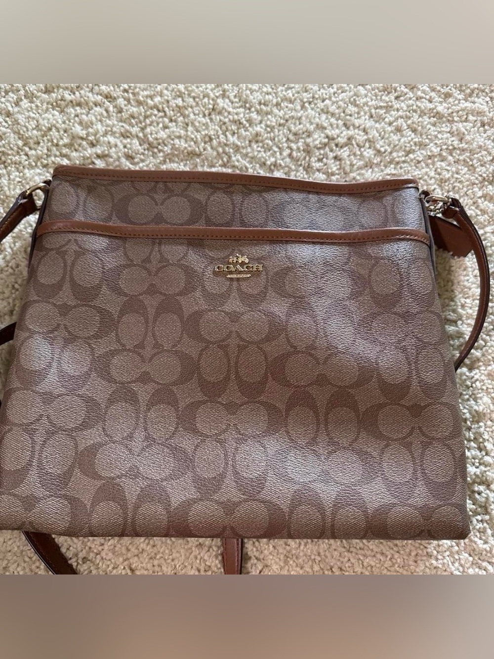 Coach Brown Signature Crossbody Bag